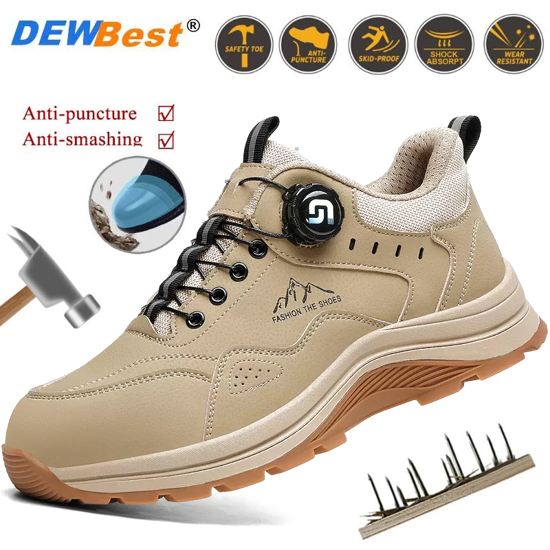 Men'S Shoes Smart - รองเท้าทำงานสำหรับผู้ชายแบบหัวเหล็กพร้อมหัวเข็มขัดอัจฉริยะสำหรับฤดูร้อน: ทนต่อแรงกระแทก, ทนต่อการเจาะทะลุ, และทนต่อการสึกหรอ