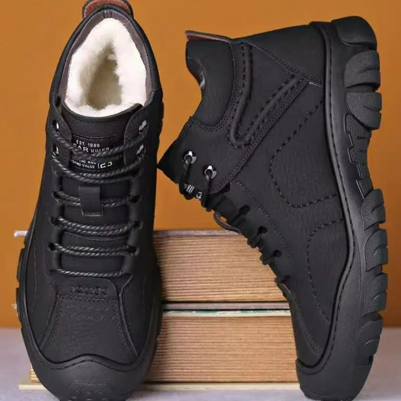 Men'S Shoes Hoka Sale - รองเท้าบูทผู้ชายแบบผูกเชือก รองเท้าบูทข้อเท้า รองเท้าบูทผู้ชายบุขนกำมะหยี่สำหรับฤดูหนาวใหม่ รองเท้าลำลองทำงานกันลื่น รองเท้าบูทผ้าฝ้ายอุ่น รองเท้าบูทหิมะผู้ชายหุ้มข้อสูงสำหรับกิจกรรมกลางแจ้ง