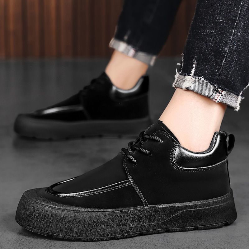 Men'S Shoes With Height Increase - รองเท้าบูทสั้นผู้ชายทรงกลม สไตล์อังกฤษ พื้นหนา เพิ่มความสูง รุ่นลำลองธุรกิจใหม่ ปี