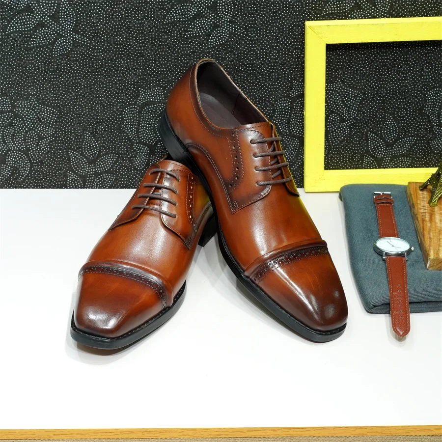 รองเท้าอ็อกฟอร์ดหนังแท้ทรงแข็ง - Men'S Shoes Smart บทวิจารณ์และราคา