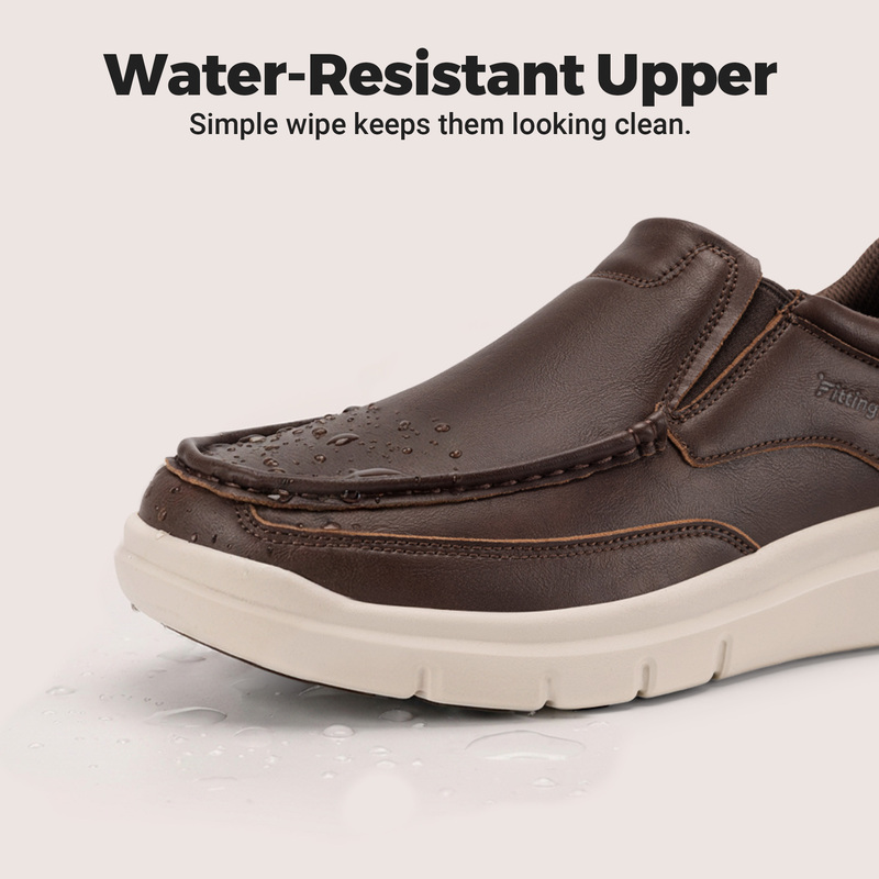 รองเท้าหนังผู้ชายแบบสวม Fittin - Men'S Shoes Water Resistant บทวิจารณ์และราคา