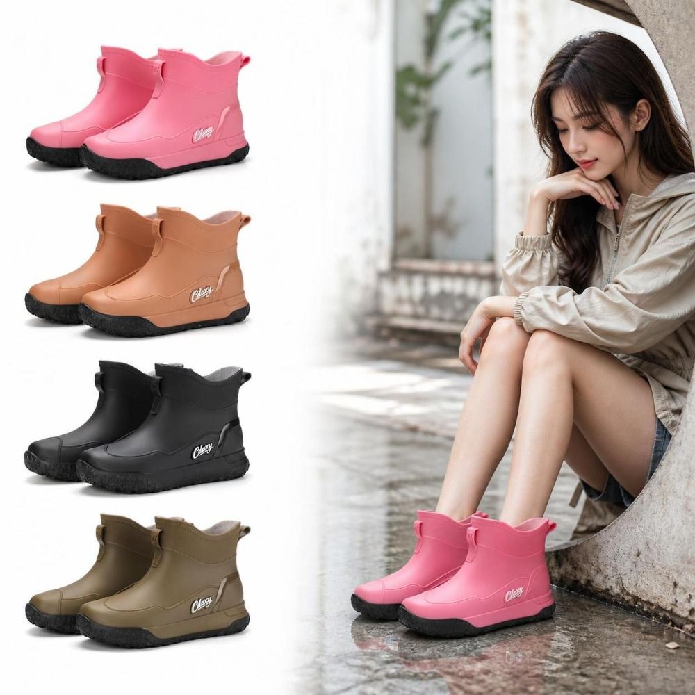 รองเท้าบูทกันฝนสั้น หนาเป็นพิเ - Men'S Shoes Water Resistant บทวิจารณ์และราคา